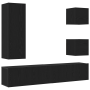 Set de Mueble para TV de 6 Piezas de Roble Negro y Madera Elaborada de , Muebles TV - Ref: Foro24-3393430, Precio: 174,22 €, ...