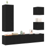 Set de Mueble para TV de 6 Piezas de Roble Negro y Madera Elaborada de , Muebles TV - Ref: Foro24-3393430, Precio: 174,22 €, ...