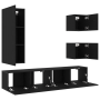 Set de Mueble para TV de 6 Piezas de Roble Negro y Madera Elaborada de , Muebles TV - Ref: Foro24-3393430, Precio: 174,22 €, ...