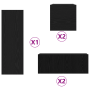 Set de Mueble para TV de 6 Piezas de Roble Negro y Madera Elaborada de , Muebles TV - Ref: Foro24-3393430, Precio: 174,22 €, ...