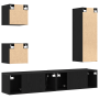 Set de Mueble para TV de 6 Piezas de Roble Negro y Madera Elaborada de , Muebles TV - Ref: Foro24-3393430, Precio: 174,22 €, ...