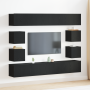 Conjunto de Gabinete para TV de 6 piezas montado en la pared de madera diseñada de roble negro de , Muebles TV - Ref: Foro24-...