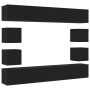 Conjunto de Gabinete para TV de 6 piezas montado en la pared de madera diseñada de roble negro de , Muebles TV - Ref: Foro24-...