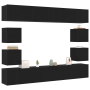 Conjunto de Gabinete para TV de 6 piezas montado en la pared de madera diseñada de roble negro de , Muebles TV - Ref: Foro24-...