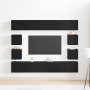 Conjunto de Gabinete para TV de 6 piezas montado en la pared de madera diseñada de roble negro de , Muebles TV - Ref: Foro24-...