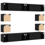 Conjunto de Gabinete para TV de 6 piezas montado en la pared de madera diseñada de roble negro de , Muebles TV - Ref: Foro24-...