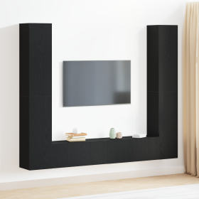 Set de 6 piezas para TV  Roble negro Madera elaborada