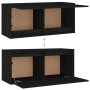 Hängeschrank aus massivem Kiefernholz schwarz 80x30x35 cm von vidaXL, Regale und Regale - Ref: Foro24-813463, Preis: 64,32 €,...