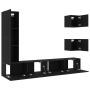 Conjunto de Cabinet de TV de 6 Piezas de Roble Negro de Madera Compuesta de , Muebles TV - Ref: Foro24-3393460, Precio: 204,0...