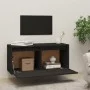 Solid black pine wood wall cabinet 80x30x35 cm by vidaXL, Shelves and shelves - Ref: Foro24-813463, Price: 63,44 €, Discount: %