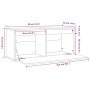 Hängeschrank aus massivem Kiefernholz schwarz 80x30x35 cm von vidaXL, Regale und Regale - Ref: Foro24-813463, Preis: 64,32 €,...