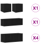 Juego de 7 Piezas de Mueble para TV Montado en la Pared de Roble Negro | Foro24.es | Tu tienda online para hogar, jardín y más Foro24.es