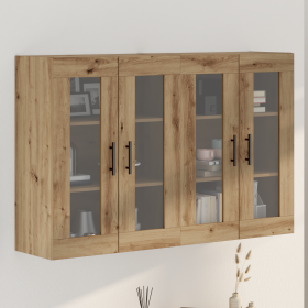 Gabinetes Montados en la Pared 2 pcs Roble Artesanal 69.5x34x90 cm Madera Tratada