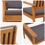 Banco de jardín con cojines madera maciza de acacia de , Sofás de exterior - Ref: Foro24-4106582, Precio: 155,74 €, Descuento: %