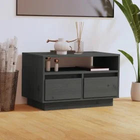 Mueble de TV de madera maciza de pino gris 60x35x37 cm de vidaXL, Muebles TV - Ref: Foro24-813427, Precio: 51,18 €, Descuento: %
