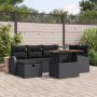 Set de Sofá de Jardín de 7 Piezas con Cojines Negro Ratán Poliéster | Foro24.es | Tu tienda online para hogar, jardín y más Foro24.es