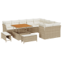 Conjunto de Sofá de Jardín de 12 Piezas con Cojines Beige Ratán de Polietileno Acacia | Foro24.es | Tu tienda online para hogar, jardín y más Foro24.es