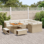 Conjunto de Sofá de Jardín de 12 Piezas con Cojines Beige Ratán de Polietileno Acacia | Foro24.es | Tu tienda online para hogar, jardín y más Foro24.es