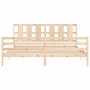 Bed frame with solid wood headboard 200x200 cm by vidaXL, Beds and slatted bases - Ref: Foro24-3194136, Price: 151,88 €, Disc...