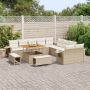 Conjunto de Sofás de Jardín  de 13 Piezas con Cojines Beige de Poliratán Acacia | Foro24.es | Tu tienda online para hogar, jardín y más Foro24.es