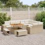 Juego de sofá de jardín de 12 piezas con cojines beige ratán poliéster acacia. de , Sofás de exterior - Ref: Foro24-3362036, ...