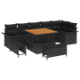 Juego de Sofá de Jardín de 9 Piezas con Cojines Negros de Poliratán de , Sofás de exterior - Ref: Foro24-3362144, Precio: 679...