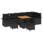 Conjunto de sofá de jardín de 9 piezas  con cojines, ratán versátil negro y acacia | Foro24.es | Tu tienda online para hogar, jardín y más Foro24.es
