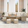 Juego de Sofá de Jardín de 10 Piezas con Cojines Beige Ratán Poliéster Acacia | Foro24.es | Tu tienda online para hogar, jardín y más Foro24.es
