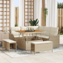 Sofá de Jardín de 8 Piezas con Cojines Beige Poliratán Acacia | Foro24.es | Tu tienda online para hogar, jardín y más Foro24.es