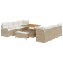 Conjunto de Sofá de Jardín  de 11 Piezas con Cojines Beige de Ratán Poliéster y Acacia | Foro24.es | Tu tienda online para hogar, jardín y más Foro24.es