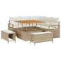 Conjunto de Sofá de Jardín de 8 Piezas con Cojines Beige Ratán Poli Acacia | Foro24.es | Tu tienda online para hogar, jardín y más Foro24.es