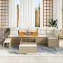 Conjunto de Sofá de Jardín de 9 Piezas con Cojines Beige Poliratán Acacia | Foro24.es | Tu tienda online para hogar, jardín y más Foro24.es
