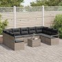 Conjunto de sofá de jardín 10 pcs Gris Poliratán