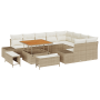Conjunto de Sofá de Jardín de 12 Piezas con Cojines Beige de Ratán Poliéster Acacia | Foro24.es | Tu tienda online para hogar, jardín y más Foro24.es