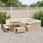 Conjunto de Sofá de Jardín de 12 Piezas con Cojines Beige de Ratán Poliéster Acacia | Foro24.es | Tu tienda online para hogar, jardín y más Foro24.es