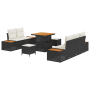 Conjunto de Sofá de Jardín de 8 Piezas con Cojines Negro Poliratán Acacia de , Sofás de exterior - Ref: Foro24-3362855, Preci...