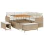 Set de Sofá de Jardín de 8 Piezas con Cojines Beige Poliratán Acacia | Foro24.es | Tu tienda online para hogar, jardín y más Foro24.es