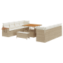 Conjunto de Sofá de Jardín de 11 Piezas con Cojines en Ratán Polietileno Beige | Foro24.es | Tu tienda online para hogar, jardín y más Foro24.es