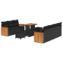 Conjunto de Sofás de Jardín de 10 Piezas con Cojines Ratán Poliéster Negro Acacia | Foro24.es | Tu tienda online para hogar, jardín y más Foro24.es