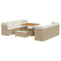 Juego de Sofás de Jardín de 11 Piezas con Cojines Beige Ratán Acacia de , Sofás de exterior - Ref: Foro24-3363416, Precio: 97...