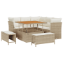 Juego de Sofá de Jardín de 8 Piezas con Cojines Beige Poliratán Acacia de , Sofás de exterior - Ref: Foro24-3363426, Precio: ...