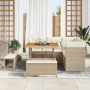 Juego de Sofá de Jardín de 8 Piezas con Cojines Beige Poliratán Acacia de , Sofás de exterior - Ref: Foro24-3363426, Precio: ...
