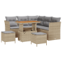 Juego de Sofás de Jardín de 8 piezas con Cojines Beige Poliratán Acacia de , Sofás de exterior - Ref: Foro24-3363437, Precio:...
