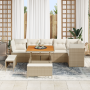 Conjunto de sofá de jardín de 9 piezas con cojines beige de ratán de , Sofás de exterior - Ref: Foro24-3363446, Precio: 724,9...