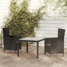 3-piece garden dining set with black PE rattan cushions by vidaXL, Garden sets - Ref: Foro24-3094865, Price: 264,19 €, Discou...