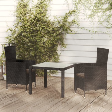 3-piece garden dining set with black PE rattan cushions by vidaXL, Garden sets - Ref: Foro24-3094865, Price: 282,54 €, Discou...