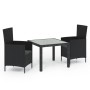 3-piece garden dining set with black PE rattan cushions by vidaXL, Garden sets - Ref: Foro24-3094865, Price: 282,54 €, Discou...