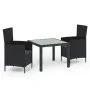 3-piece garden dining set with black PE rattan cushions by vidaXL, Garden sets - Ref: Foro24-3094865, Price: 264,19 €, Discou...