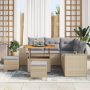 Set de Sofá de Jardín de 8 Piezas con Cojines Beige Poliratán Acacia | Foro24.es | Tu tienda online para hogar, jardín y más Foro24.es