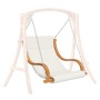 Silla columpio sin estructura con cojín madera curvada
